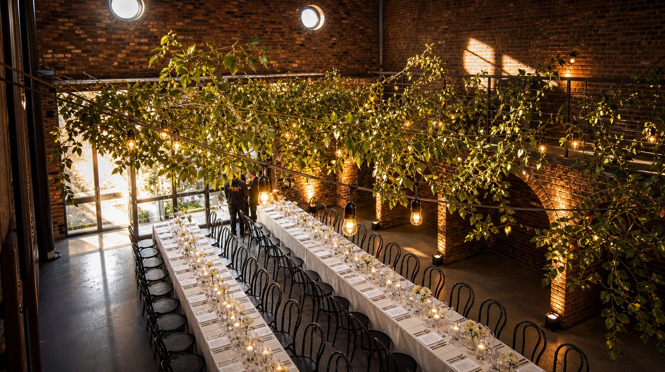 Comparti Brooklyn warehouse venue catering and styling