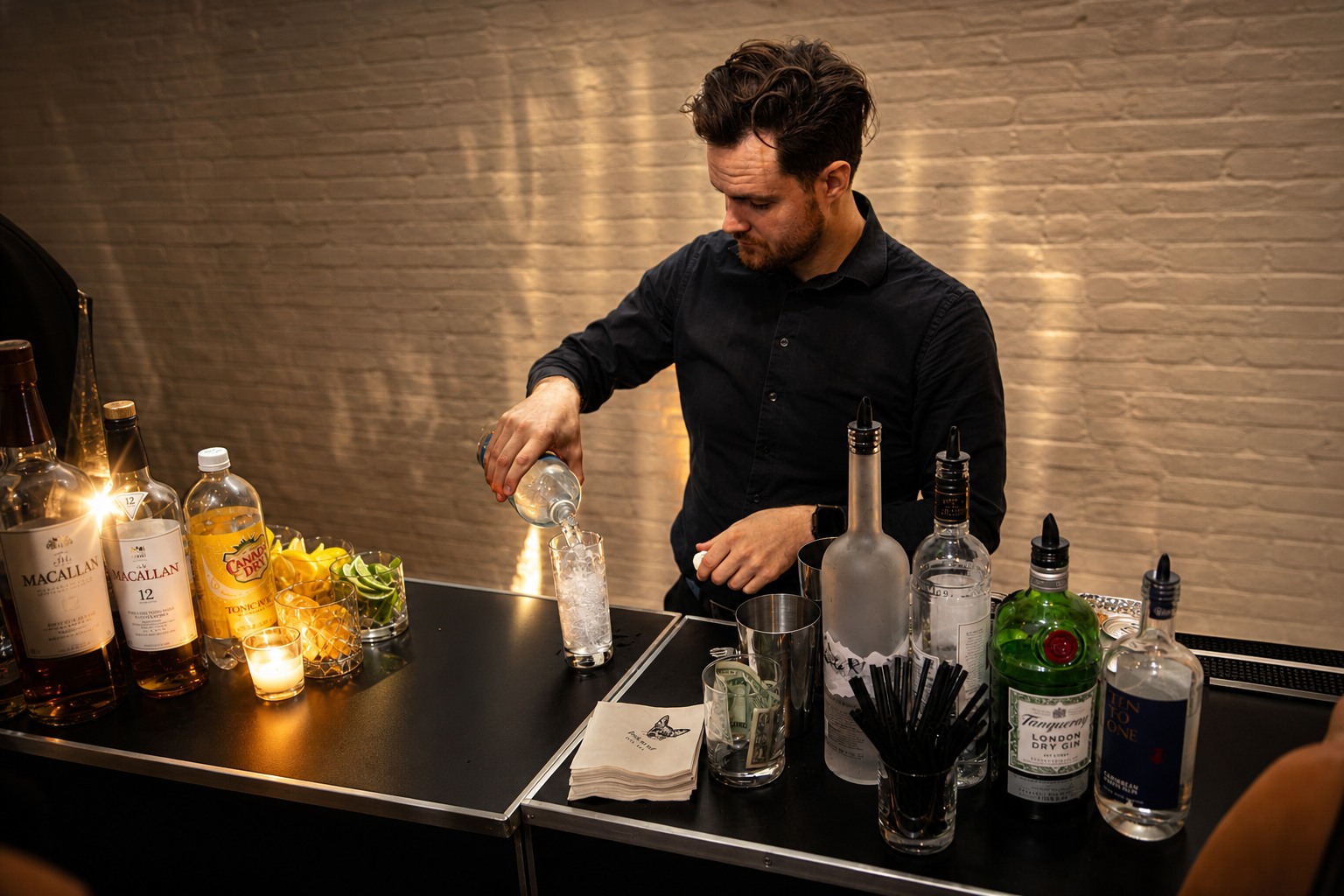 Comparti premium bar service in NYC — beverages