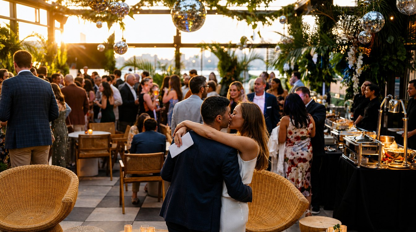 Comparti rooftop wedding reception in NYC