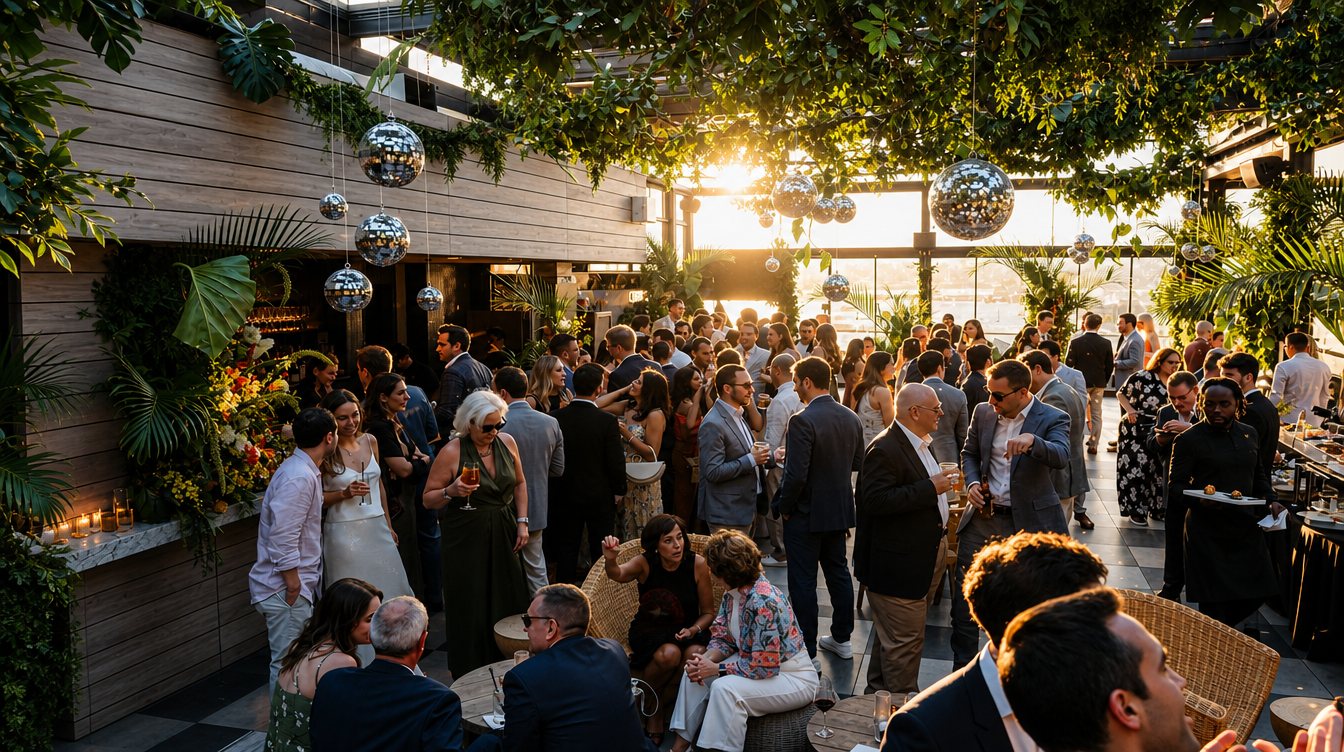 Comparti rooftop wedding reception catering in New York