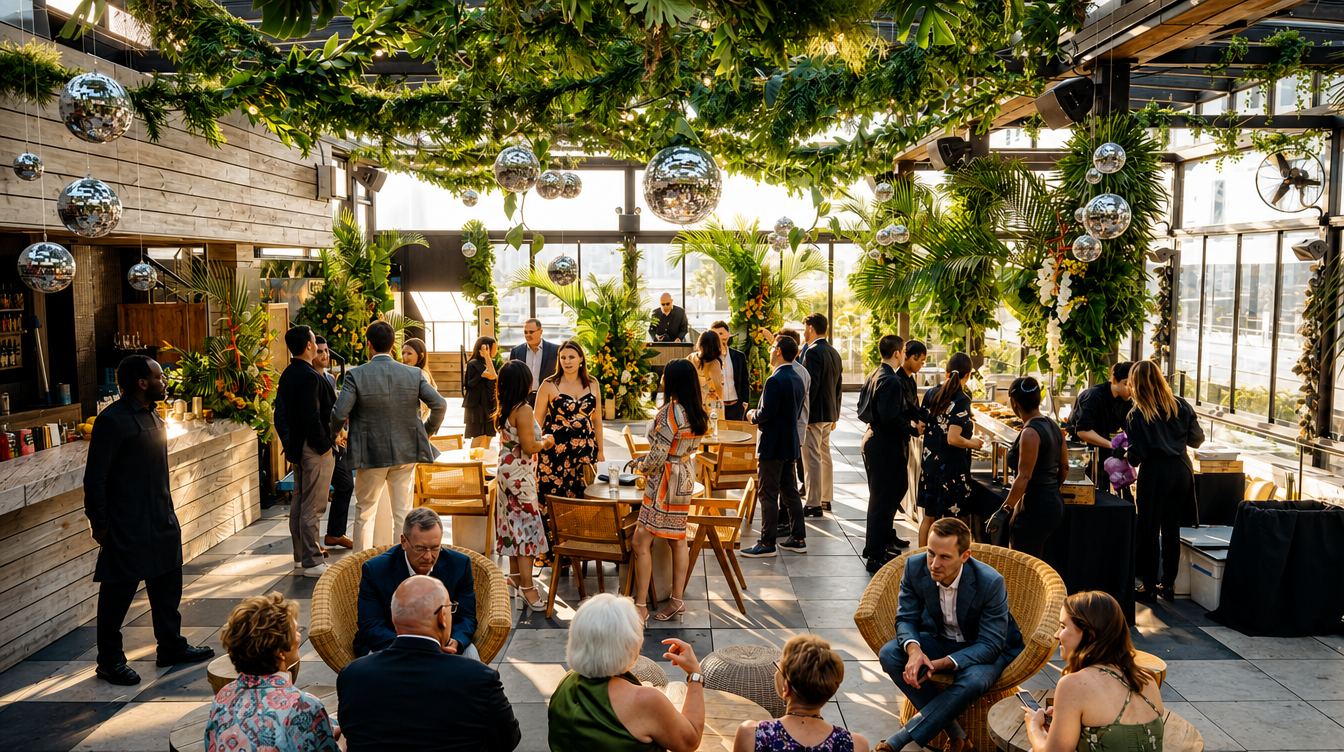 Comparti rooftop wedding reception catering NYC
