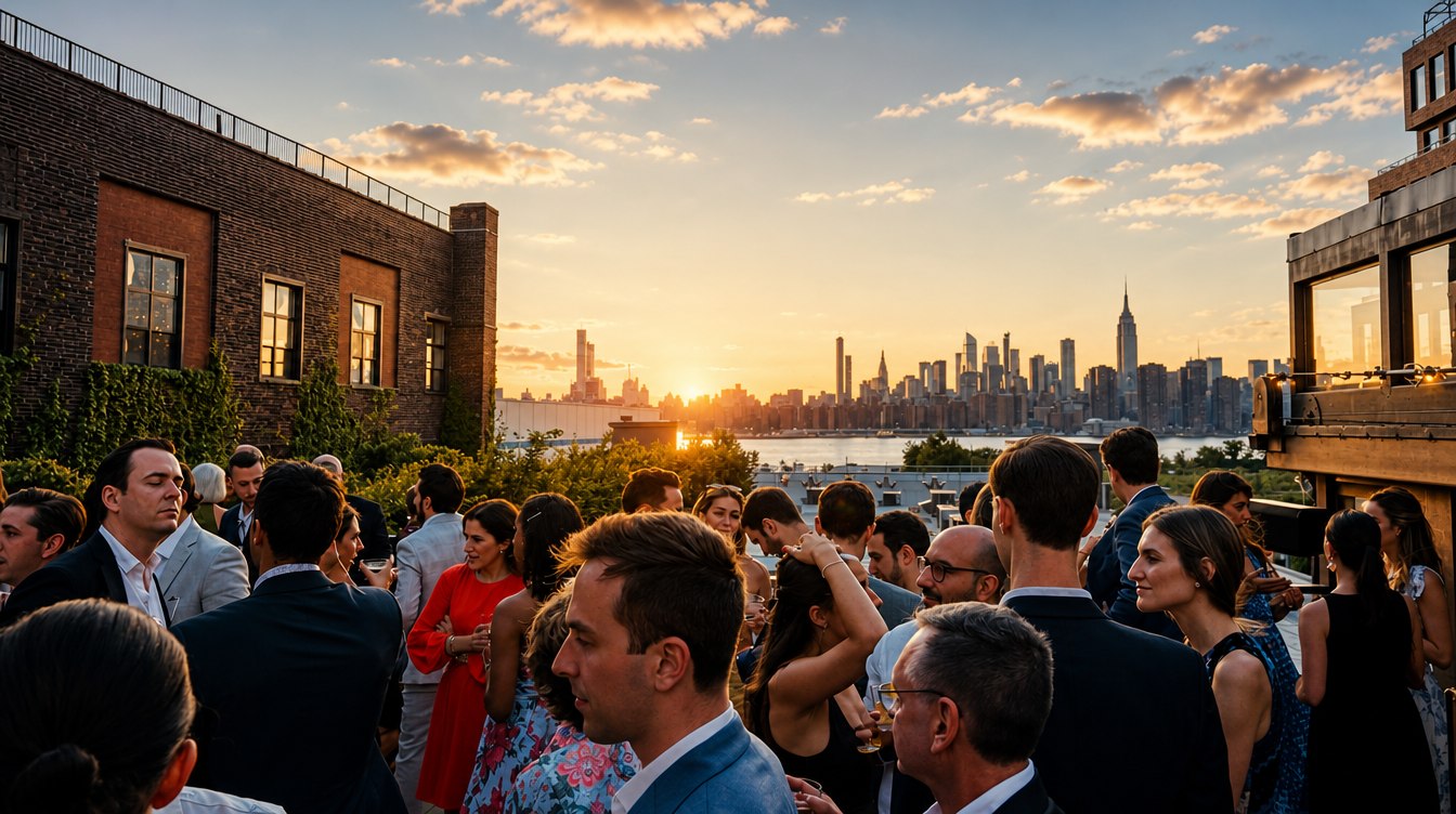 Comparti skyline sunset cocktail hour catering NYC