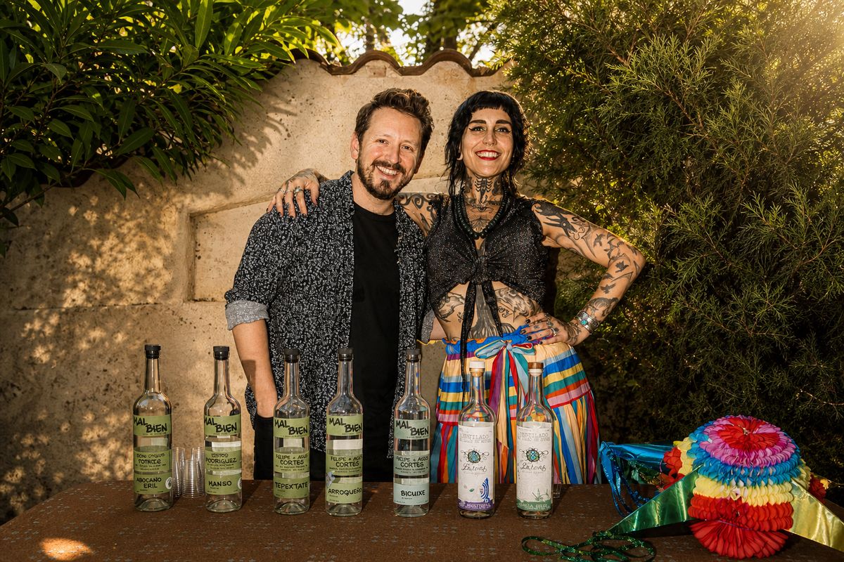 Comparti mezcal tasting at golden hour