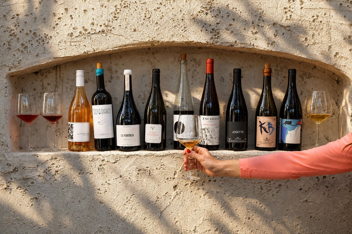 Comparti curated wine selection ready for tasting