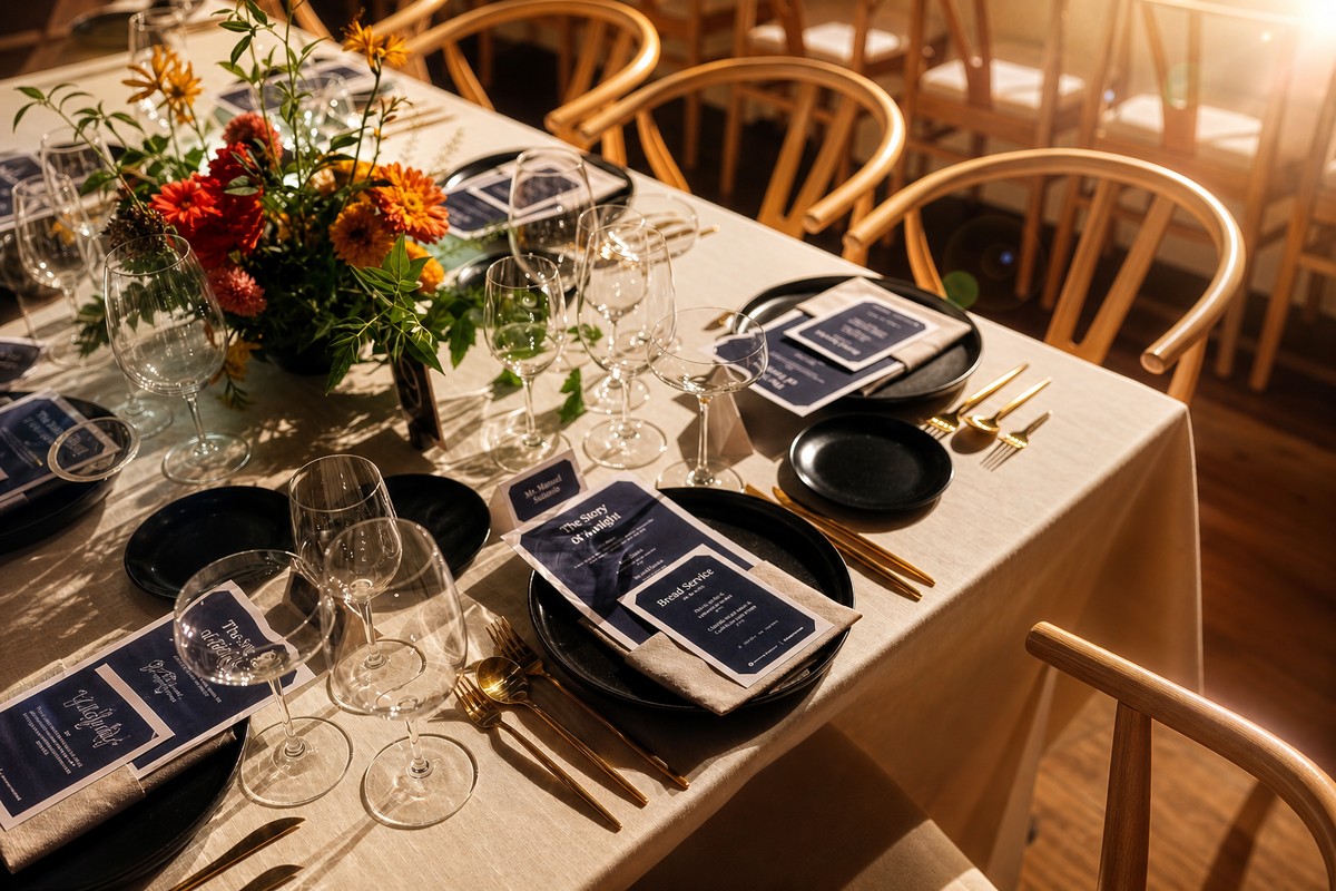 Comparti floral dinner party under the stars